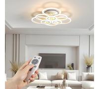 RUYI Plafoniera LED Soffitto, Lampadari Moderni bianca Dimmerabile 2800-7000K, 9 Anello Design Lampadario Soggiorno Moderno con Telecomando,Adatto per Sale,Cucine,Corridoi e Sale da Pranzo, 120W
