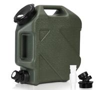 RUYI Tanica per acqua con rubinetto e tappo a vite, tanica per acqua potabile, senza BPA, serbatoio portatile con manico per roulotte, picnic, escursioni (10 l, verde militare)