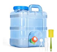 RUYI Tanica per acqua da 10 l, con rubinetto e tappo a vite, tanica per acqua potabile, senza BPA, serbatoio portatile con manico per roulotte, picnic, escursioni, blu trasparente, 24 * 20 * 31 cm