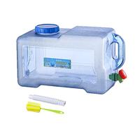 RUYI Tanica per acqua da 22 l, con rubinetto e tappo a vite, tanica per acqua potabile, senza BPA, serbatoio portatile con manico per roulotte, picnic, escursioni, blu trasparente, 46 * 26,4 * 25 cm