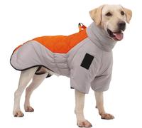 RUYICZB Giacca per Cani per Il Tempo Freddo, Impermeabile Giubbotti Riflettente Cani Cappotto Caldo, Gilet Invernale per Cani di Taglia Media E Grande Abiti Vestiti,Arancia,XXL