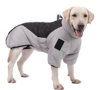 RUYICZB Giacca per Cani per Il Tempo Freddo, Impermeabile Giubbotti Riflettente Cani Cappotto Caldo, Gilet Invernale per Cani di Taglia Media E Grande Abiti Vestiti,Nero,XXL
