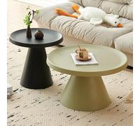 RUYICZB Set Di 2 Tavolini Da Caffè Moderni Impilabili, Tavolini Da Caffè Circolari Moderni, Set Di 2 Tavolini Rotondi, Tavolini Laterali Per Soggiorno, Camera Da Letto, Piccolo Spazio,Black green,L