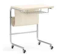 RUYICZB Tavolini Laterali A Forma Di C Con Ruote, Tavolino Piccolo Con Struttura in Metallo, Tavolini Laterali Con Contenitore Girevole A 360°, Tavolino Laterale A Forma Di C Per Divani,Bianca