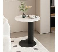 RUYICZB Tavolino Laterale A Colonna Romana, Tavolino A Forma Di C, Tavolini Laterali Circolari Bianchi, Tavolini Laterali Moderni Per Soggiorno, Camera Da Letto, Divano,Black white,L