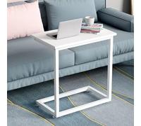 RUYICZB Tavolino Laterale,Tavolini Da Divano Che Scorrono Sotto, Tavolini Moderni Per Camera Da Letto, Soggiorno, Divano, Ufficio, Piccolo Spazio,Bianca,XL