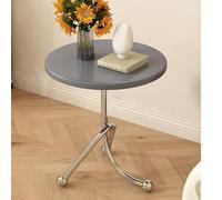 RUYICZB Tavolino Rotondo Bianco, Tavolini in Legno, Tavolino Per Divano, Tavolini Piccoli Per Piccoli Spazi, Camera Da Letto, Soggiorno, Bagno, Ufficio, Studio,Grigio,S