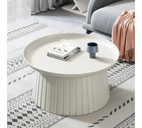 RUYICZB Tavolino Rotondo Moderno Per Soggiorno, Tavolino Centrale Per Piccolo Soggiorno, Tavolini in Plastica Per Piccoli Spazi, Tavolino Da Esterno A Forma Di Fungo,Beige,big