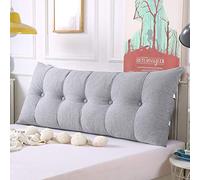 RUYII Cuscino Letto Cuscino Grande Letto Matrimoniale in Cotone Cuscino Testiera Letto Lungo Cuscino può Essere Fisso E Lavabile,Gray1-150x60x20cm