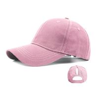 Ruyosn Cappello da Baseball da Donna Coda di Cavallo da Baseball cap,Cotone Berretto con di Cavallo,Regolabile Anti-Sole da Baseball Cappellini per Sport All'aperto Rosa