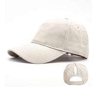 Ruyosn Cappello da Baseball da Donna Coda di Cavallo da Baseball cap,Cotone Berretto con di Cavallo,Regolabile Anti-Sole da Baseball Cappellini per Sport All'aperto Beige
