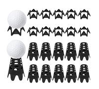 Ruyshu Tees simulatore di Golf per Allenamento Domestico al Coperto, Tappetino da Golf per Tappeto erboso Invernale e Campo Guida, Confezione da 10 Pezzi Alti e 10 Corti (Nero)