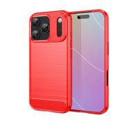ruzerlite Custodia per iPhone 17 Pro, in fibra di carbonio, con texture di design, antigraffio, antiurto, Cover per iPhone 17 Pro (2025) (rosso)