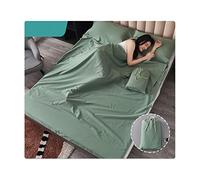 Sacco a Pelo Matrimoniale Sacchi a Pelo Estivi Sacco a Pelo Leggero e Compatto in 100% Cotone Motivo a Righe a Quadri Sacco Nanna for Viaggi in Hotel (Color : Green A, Size : 180x210cm-70x82)