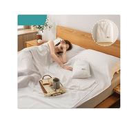 Sacco Lenzuolo Singolo Matrimoniale Sacco a Pelo 100% Cotone Motivo a Righe a Quadri Sacco Lenzuolo da Viaggio Casa Hotel (Color : White, Size : 160x210cm-63x82)