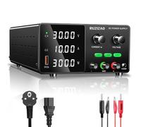 RUZIZAO Alimentatore da Banco 30V 10A 300W Alimentatore da Laboratorio DC Regolabile Stabilizzato, Funzione OCP, Funzione OVP, Interruttore di Uscita, Manopola Encoder, Porta USB 5V/2A
