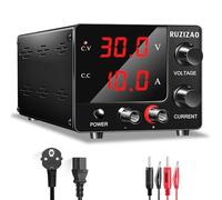 RUZIZAO Alimentatore da Laboratorio 0~30V 0~10A 150W, 30V 5A/15V 10A DC Regolabile Alimentatore da Banco Mini Display LED a 3 Cifre Manopola Encoder