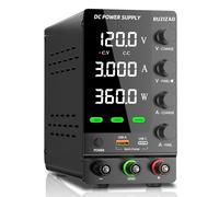 RUZIZAO Alimentatore da Laboratorio 120V 3A Alimentatore da Banco con OCP/OVP/Interruttore di Uscita/Encoder/18W USB Carica Rapida Alimentatori Stabilizzato per Anodizzazione/Elettronica/Batterie Test