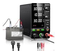 RUZIZAO Alimentazione da Laboratorio 30V 10A,Regolazione Encoder Display a 4 Cifre Alimentazione Stabilizzata Regolabile Per La Ricarica della Batteria con Interruttore di Uscita Rilevamento di Carica