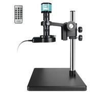 RUZIZAO Microscopio Digitale 4K HDMI Type-C Industriale Microscopio Video con Fotocamera Obiettivo 150X e Luce Anulare a LED, Grande Base Stabile Microscopi per Saldature e Elettronico Riparazioni