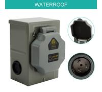 RV 50Amp Power Inlet Box Outdoor Receptacle 3 Prong Locking Plug with LED Light·