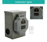 RV 50Amp Power Inlet Box Outdoor Receptacle 3 Prong Locking Plug with LED Light