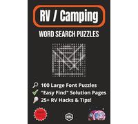 RV / Camping Word Search: 100 Challenging Large Font Puzzles, Easy Find Solution Pages, RV Tips & Hacks,