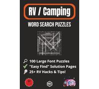 RV / Camping Word Search: 100 Challenging Large Font Puzzles, Easy Find Solution Pages, RV Tips & Hacks,