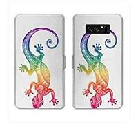 RV - Custodia a portafoglio in pelle per Samsung Galaxy S10 Animali Maori - Salamandra Color B