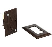 RV Designer AC Self-Contained Dual Outlet with Cover Plate S815-15 Amp 125 VAC Power Outlet Receptacle for RVs & Motorhomes - Brown - Safe & Simple Design - Dual Slots - OEM Use