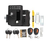 RV Door Lock Keyless Entry with 2 Remote Controls 49ft Range Zinc Alloy Construction for RVs Trailers Yachts Motorhomes Secure Password Unlock Includes 4 Manual Keys and AA