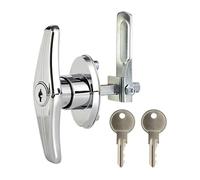 RV Door Lock Replacement - Zinc Alloy Security Handle, Camper Entry Lock with Keys for Travel Trailer and Horse Hauler, Heavy Duty Lockset for Industrial Cabinet and Basement Use, Weather Resistant Do