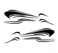 RV ers, 1 set di decalcomanie grafiche in vinile nero per camper, roulotte, box cavalli camper, strisce laterali, impermeabile, lunga durata, decorazione alla moda