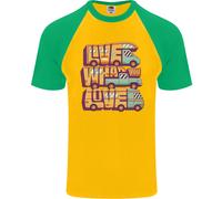 Rv Live What You Love Camper Caravan Uomo S/S Baseball T-Shirt
