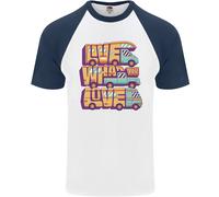 Rv Live What You Love Camper Caravan Uomo S/S Baseball T-Shirt