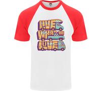 Rv Live What You Love Camper Caravan Uomo S/S Baseball T-Shirt
