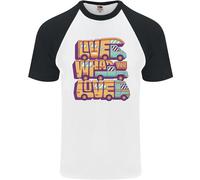 Rv Live What You Love Camper Caravan Uomo S/S Baseball T-Shirt