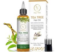 RV Organica Olio di tea tree per capelli, con olio di jojoba e semi d'uva, lenisce il cuoio capelluto secco e combatte la forfora, verificato senza genetico, 4.05 Fl Oz (120 ml)