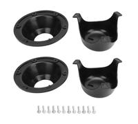RV Plumbing Vent Caps Replacement, Plastic Roof Sewer Vent Cover Kit for Trailer Motorhome, UV - Resistant ABS Caps with Base and Screws, 2 - Pack Black
