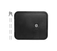 RV Power Cord Access Door - Camper Hatch Cover | 12x10in Compartment Panel with Rust-Resistant Coating, Aluminum Metal Hatch with Locking System, Inspection Port Panel for Indoor Vehicle Wiring