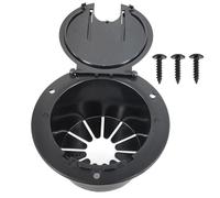 RV Power Cord Cover - Round Electrical Cable Pass Through Hatch, RV Wire Organizer Accessory for Motorhome Exterior, Weather Resistant Power Cord Seal Cover for Safe Camping Trailer Hookup Protection