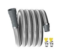 RV Septic Hose - Stainless Steel Silicone Adjustable, Caravan Drain Pipe Waste Hose Kit | Flexible Leak Proof Space Saving Extension With 2 Clamps For Motorhome Trailer Garden Camping And Outdoor