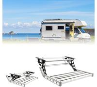 RV Step Stool, Motorhome Step Ladder, Foldable Aluminium Alloy Camper Stairs, Anodized, 12V Lighting Voltage, Non-Slip Pedal, for Camper Van Motorhome Travel Trailer Single-layermanual