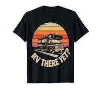 RV There Yet Vintage Camper Van Tramonto Maglietta