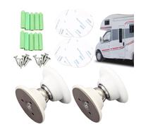 RV Türhalter Set - Zwei Edelstahl Magnet Türstopper Stoßfest Starke Haltekraft Zubehör, Einfache Montage Klebepad Schrauben Befestigung Halt, Kompakt Design Langlebig Nutzung | Sichere Fixierun