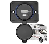 RV USB Outlet, 3.1A USB Wall Mount Charging Panel With Cover, Cord Socket Replacement, Car, ATV, Boat, Truck, Bus, Marine, Travel Accessories, 2.5x1.9x1.8x0.70 In