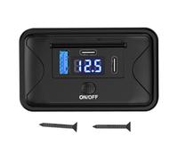 RV Wall Charger, Waterproof Fast Charging Station, Voltage Display Plug Adapter with Dual USB Ports, Stabile Charger Outlet, Ideal for Truck, Camp Van and Travel Use, Black