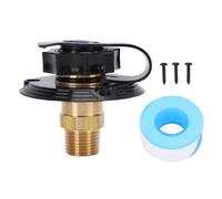 Rv Water Fill Inlet Connection, Water Hose Connector with 3 Screws and Sealing Tape, Camping Citywater Hookup for Long Term Outdoor Use (black)