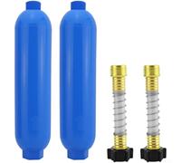 RV Water Filter System with Hose Protector Brass(4-piece Set) | Sturdy hose guard prevents kinks, brass 90-degree fitting, leak-resistant, easy install, blue design