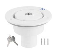 RV Water Tank Fill Port with Lock & Key | 75 Degree Inlet Helps Avoid Spills/Leaks | Food Grade PP for Camping Car/Trailer/Yacht (Bianca)